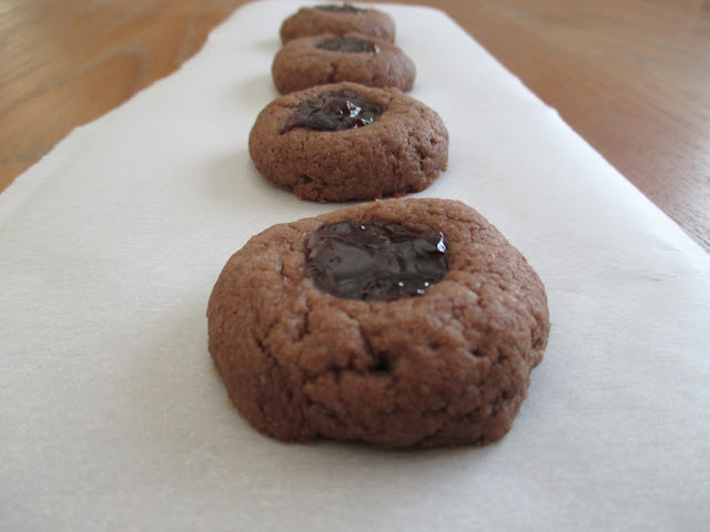 Cocoa-Cherry Cream Cheese Thumbprint Cookies