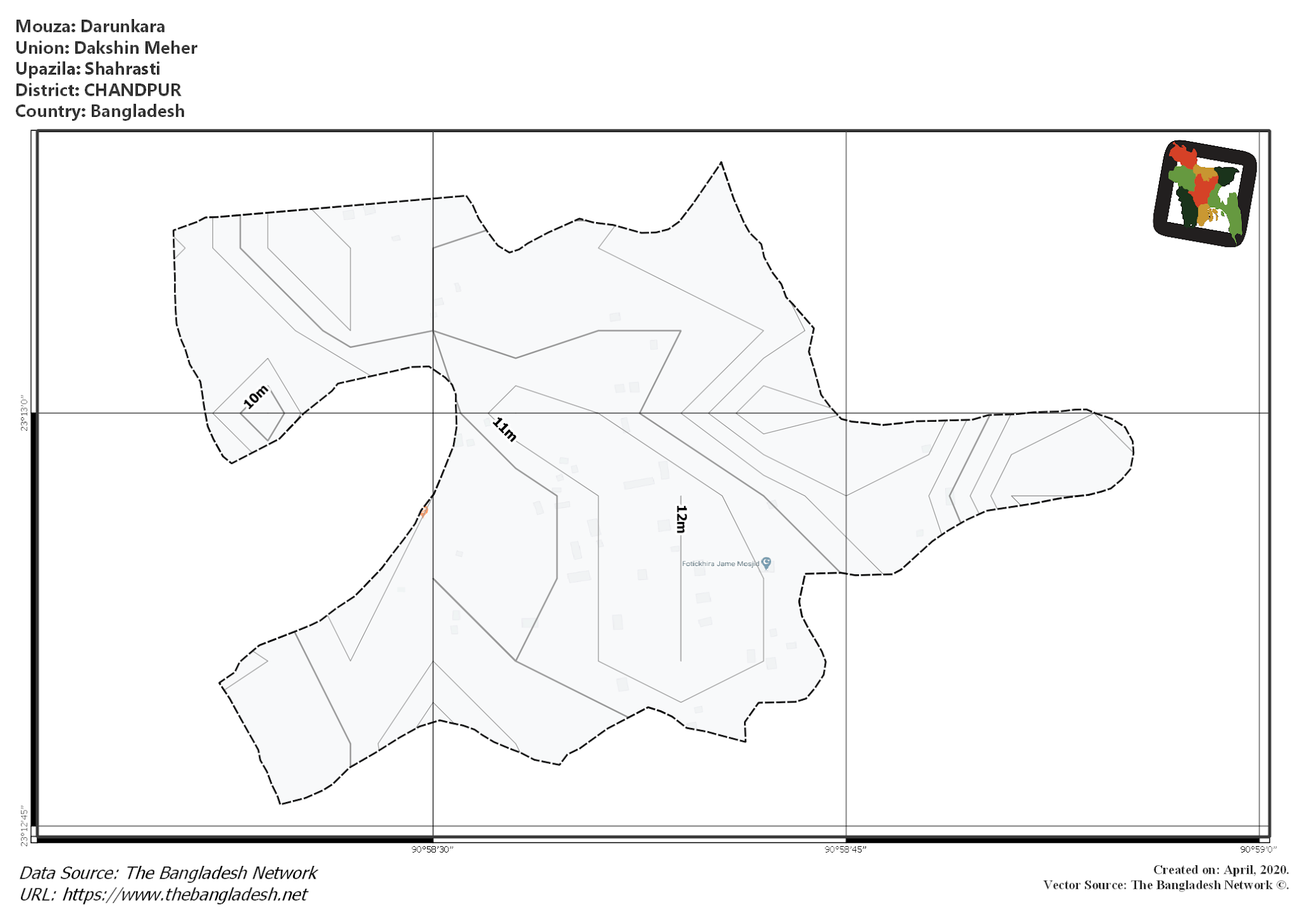 Map of Darunkara Mouza of Shahrasti Upazila, CHANDPUR Map of Darunkara Mouza of Shahrasti Upazila, CHANDPUR, Bangladesh.