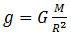 Rumus kuat medan gravitasi atau percepatan gravitasi