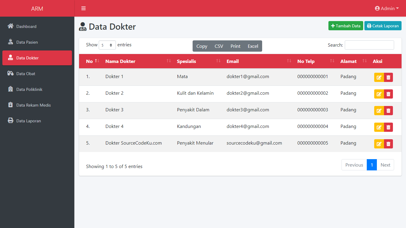 Gambar Aplikasi Sistem Informasi Rekam Medis Rumah Sakit