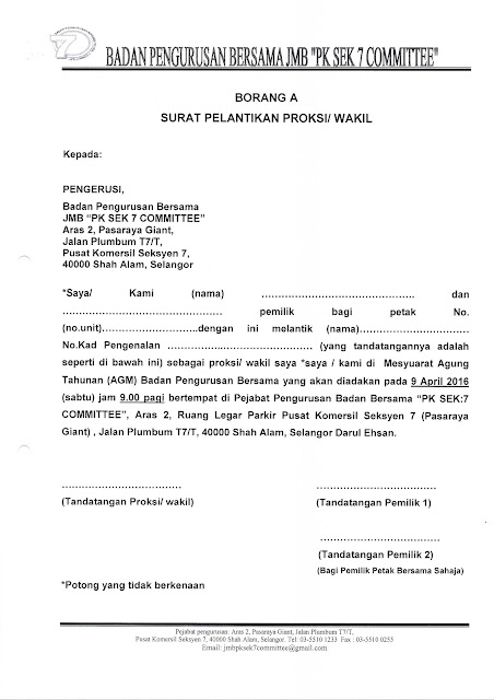 Badan Pengurusan Bersama Jmb Pusat Komersil Seksyen 7 Shah Alam