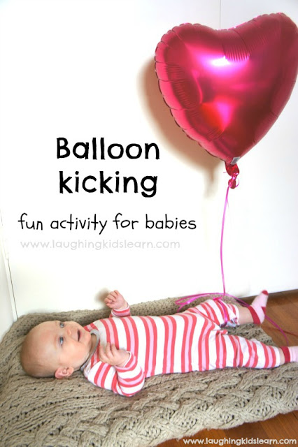 balloon kicking fun activity for babies