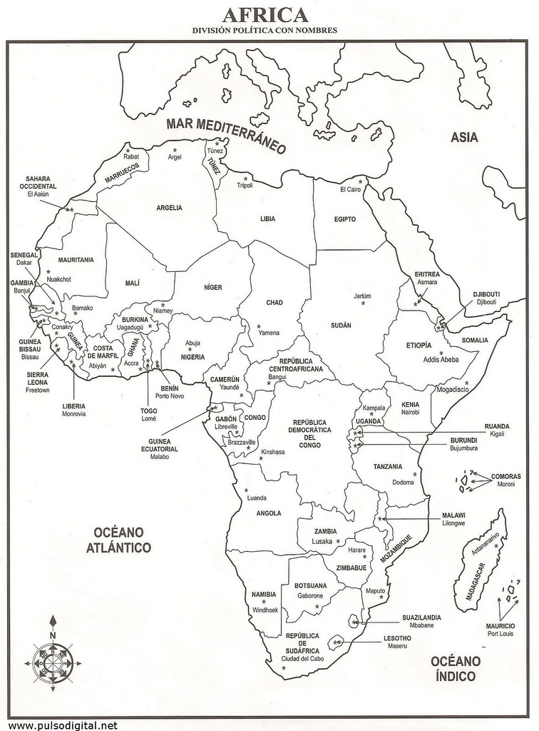 Resultado de imagen de mapa africa imprimir