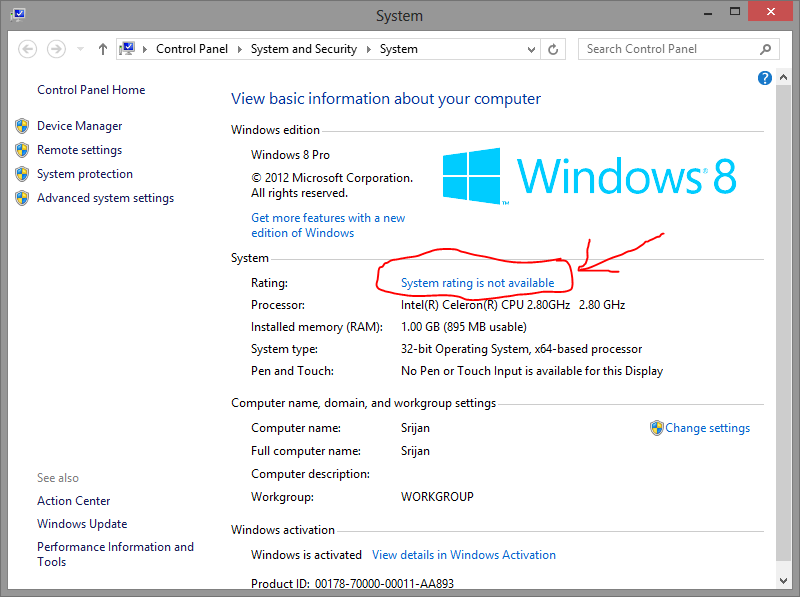 How to Change System Rating in Windows 8 YoTechME
