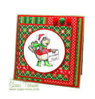 Christmas card featuring QKR Stampeded Anywhere South digital stamp, by Paperesse.