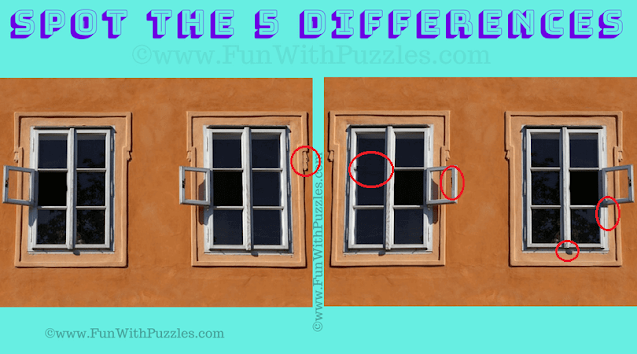 Answer of Challenging Picture Riddle: Spot 5 Differences