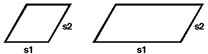 A rhombus and a parallelogram without right angles