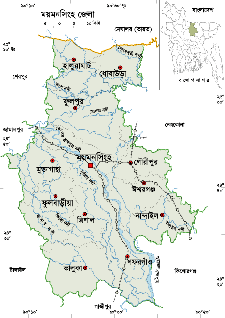Map Of Mymensingh District Bangladesh Map All: Mymensingh Map