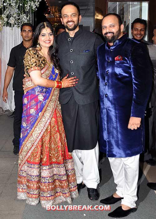 Mahek, Rohit and Naveen Shetty - (4) - Rohit Shetty's sister's reception pics