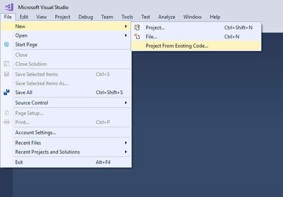 Visual Studio Productivity Tips: Create a project from existing code