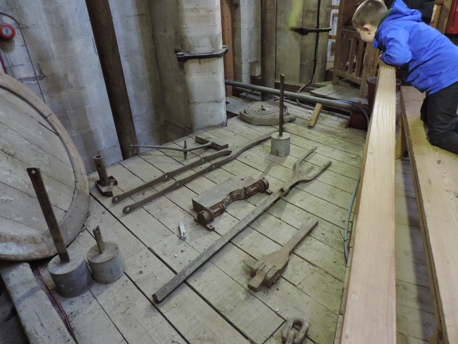 antique iron tools in salisbury cathedral clock room salisbury cathedral tower tour medieval stonemasons tools