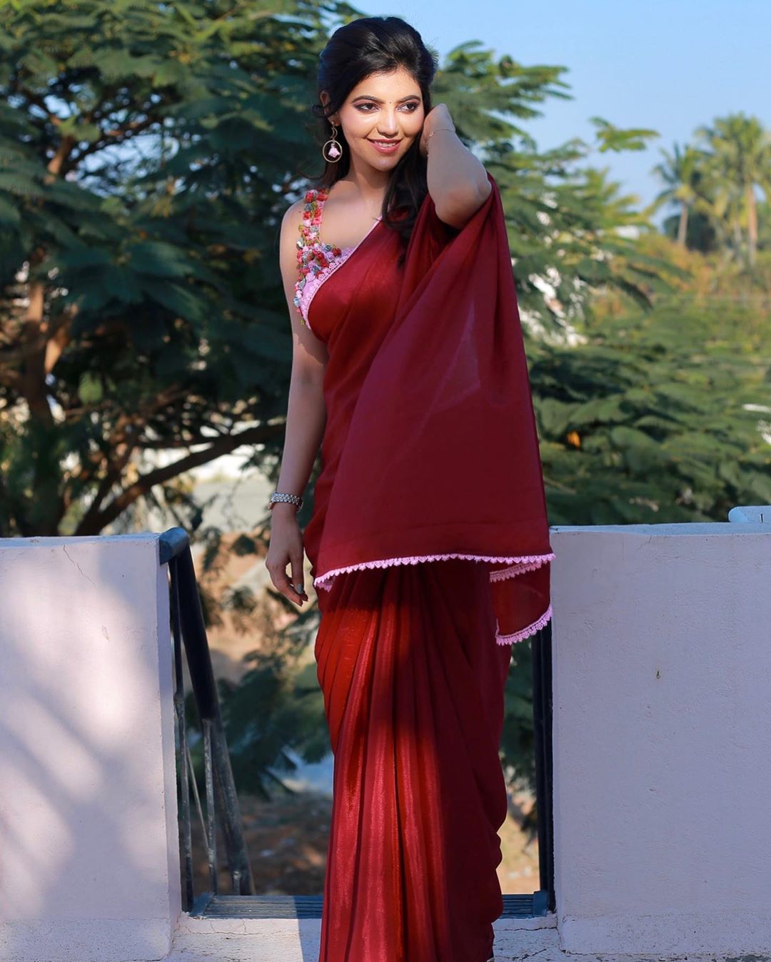 Actress Athulya Ravi Beautiful Saree Pics