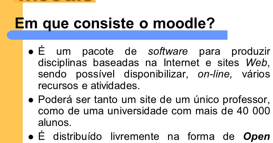 Tipos e utilização de plataformas de e-learning: Plataforma Moodle ...