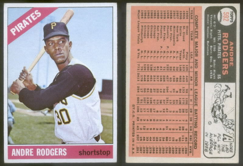 Andre Rodgers 1966 baseball card