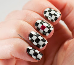 black and white checkered nail designs 2
