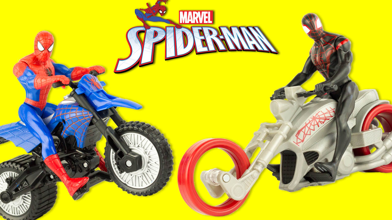 Super H?�ros Et Compagnie: Figurines Spider-Man Moto Kid Arachnid Marvel Jouet Hasbro Toy Review 