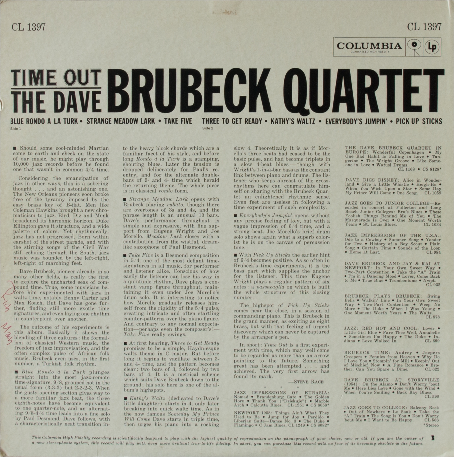 The Dave Brubeck Quartet - Time Out - 1959 FULL ALBUM