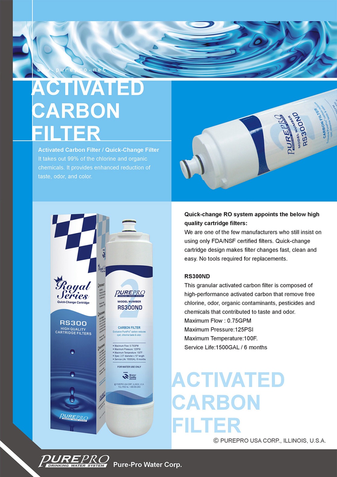 PurePro Royal ® RS-108 Cartridge Filter : RS300ST  RS300ND  RS300RD Filter