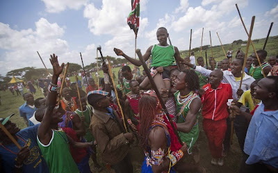 Victory to the winner at the  Maasai Olympics 2014 Kenya
