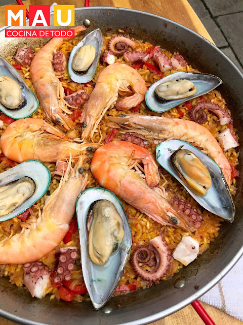 receta paella mariscos pescado valenciana mau cocina de todo