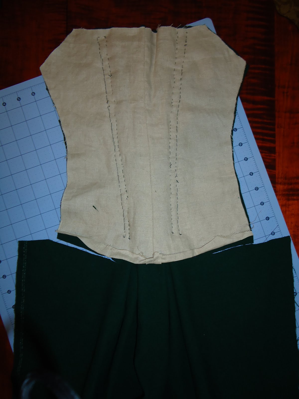 Sew 18th Century: Green Gown: Follow the Pleated Pinned Road