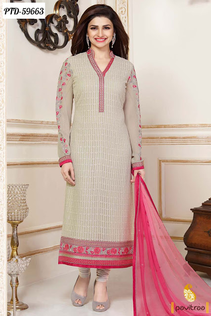 beige santoon bollywood salwar suit in prachi desai style online collection at lowest price
