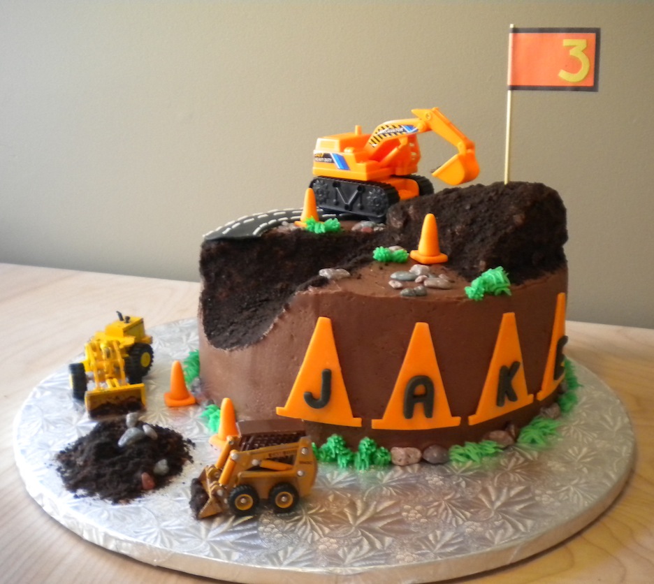 a. party style construction cake