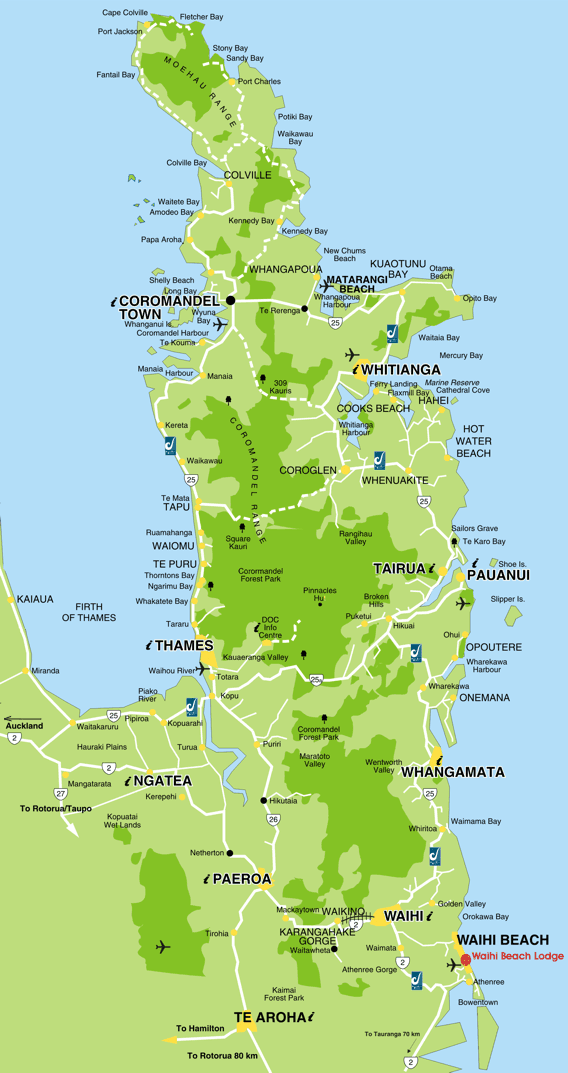 Coromandel Map City Regional Political Map of New Zealand