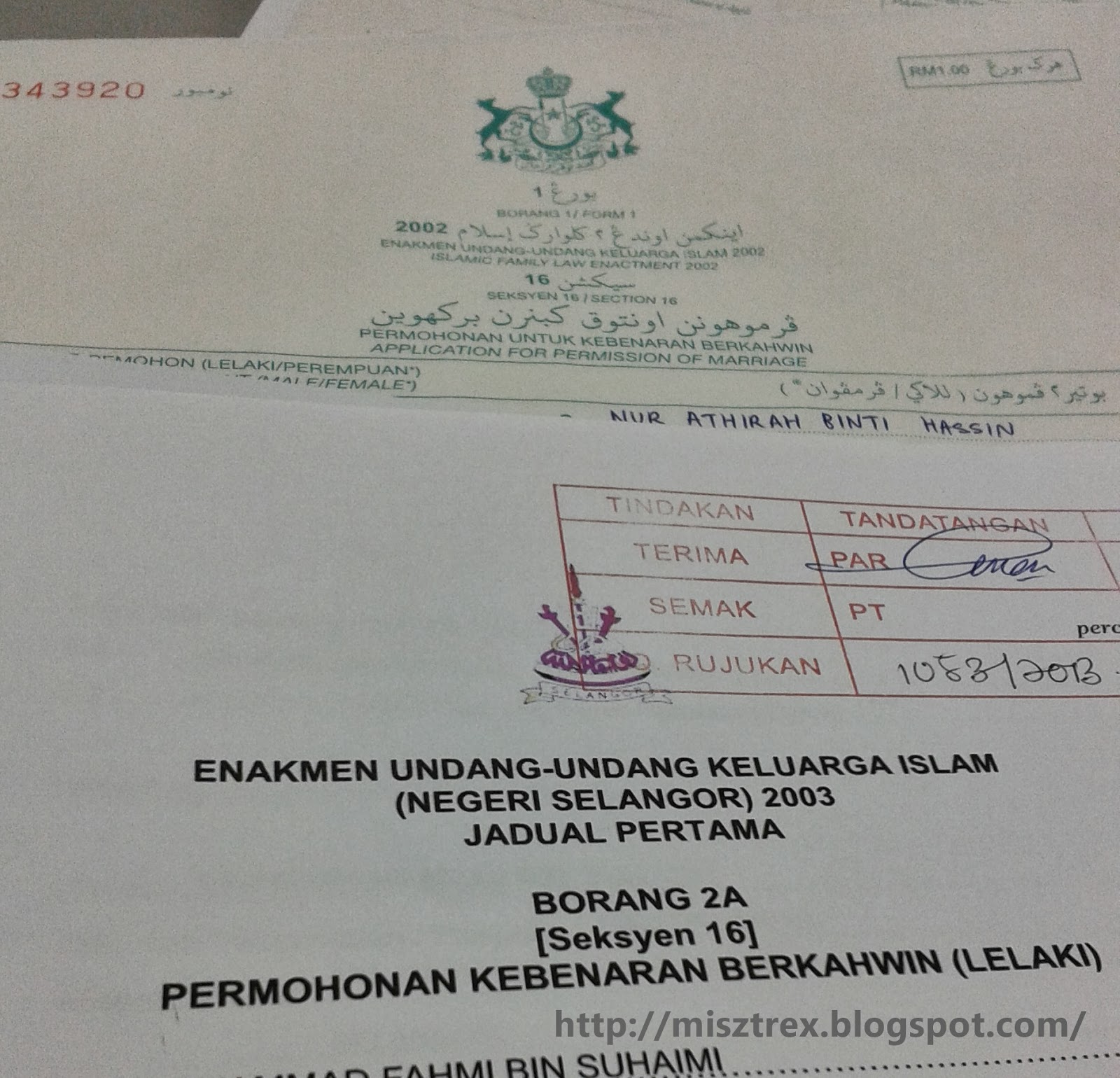 Surat Kebenaran Kahwin Luar Daerah Selangor