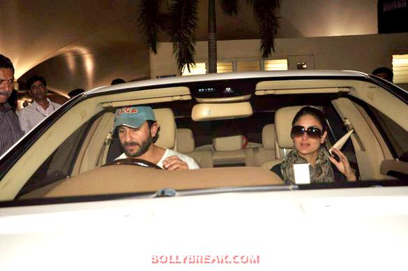Saif Ali Khan, Kareena Kapoor in Car - (2) - Saif & Kareena return from Paris - Airport Pics 2012