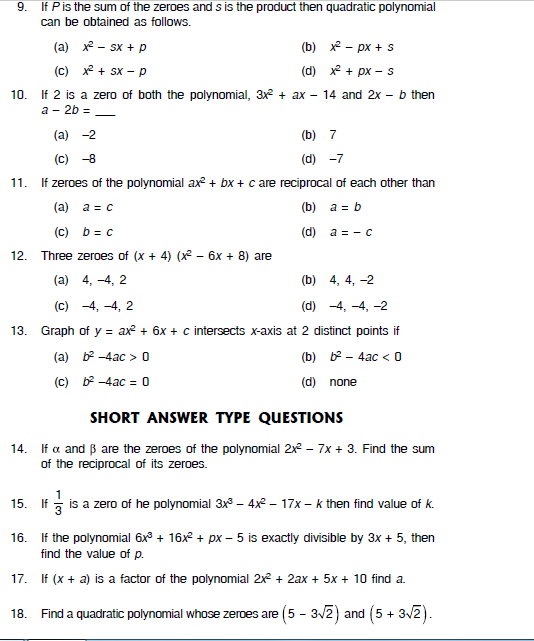 Test paper  Polynomials,important questions for class 10 sa1,number of zeroes,factorise,ssc,ctet,scc,