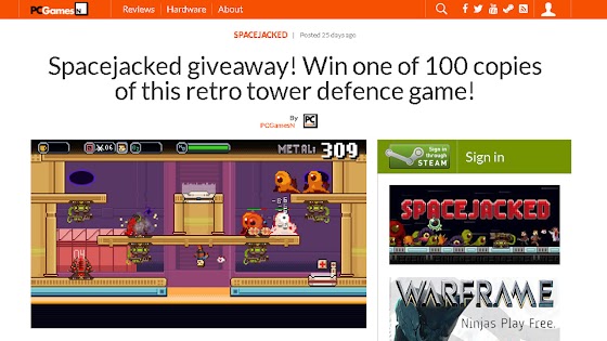 Spacejacked STEAM Key giveaway was hosted by PCGamesN