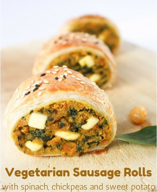 SPINACH, CHICKPEA AND SWEET POTATO SAUSAGE ROLLS Mother's Cuisine