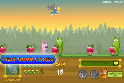 A screenshot from the shooting game with animals-mutants - Stop GMO. Play it online for free on the cool gaming blog Very Good Games