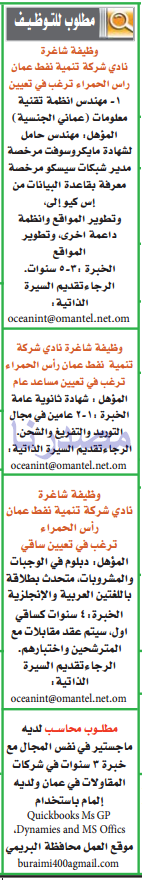 وظائف شاغرة فى جريدة عمان سلطنة عمان الاثنين 10-04-2017 %25D8%25B9%25D9%2585%25D8%25A7%25D9%2586%2B5