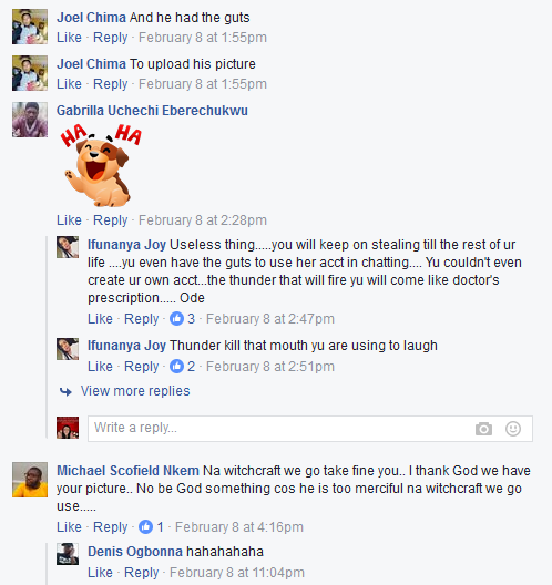 3 Man reportedly stole a girl's phone at gun point in Rivers state, logs into her FB page, posts his pics there and mocks her