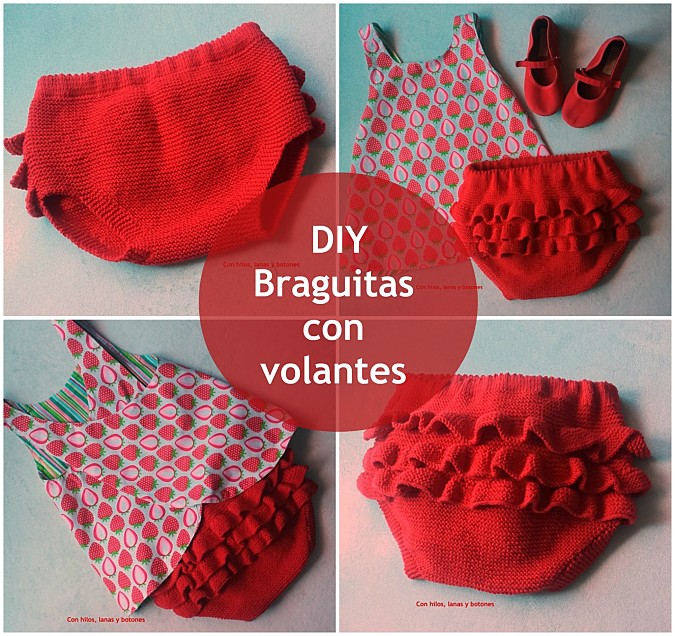 Con hilos, lanas y botones: Braguita de punto con volantes en el culete (patrón gratis)