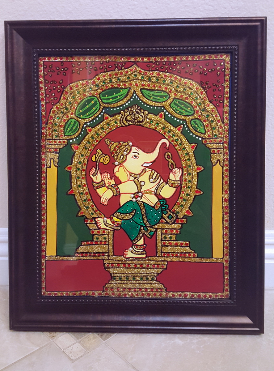 Dancing ganesh Tanjore painting Visual taste
