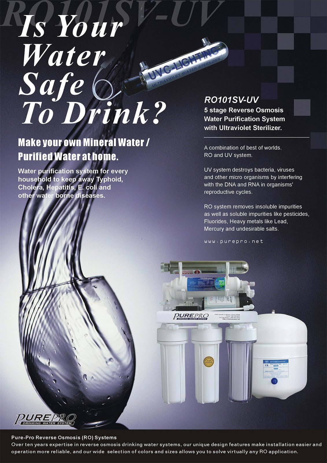 PurePro® RO101SVUV Reverse Osmosis Pure Water Filtration System
