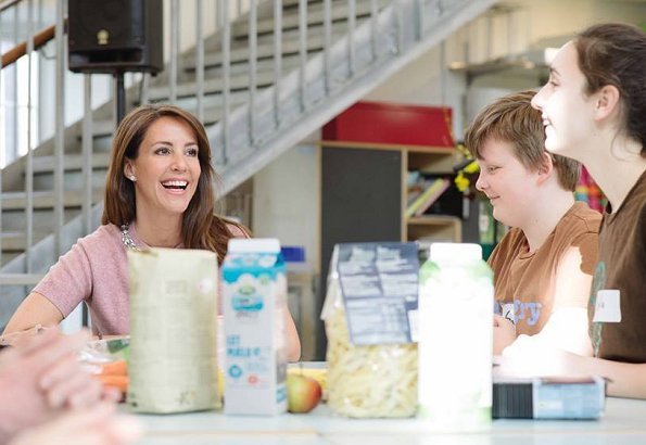 Princess Marie of Denmark participated in the City of Copenhagen's launch of teaching materials about food waste at Amager Faelled School