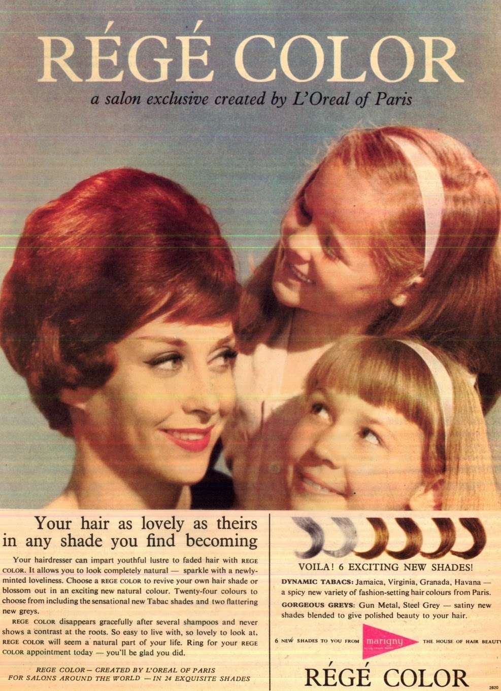 vintage ad for hair color 1960s