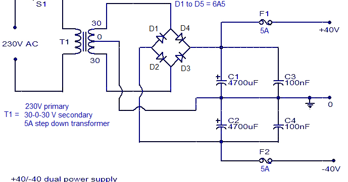 Simple 150 Watt amplifier circuit using transistors ~ Elektrik