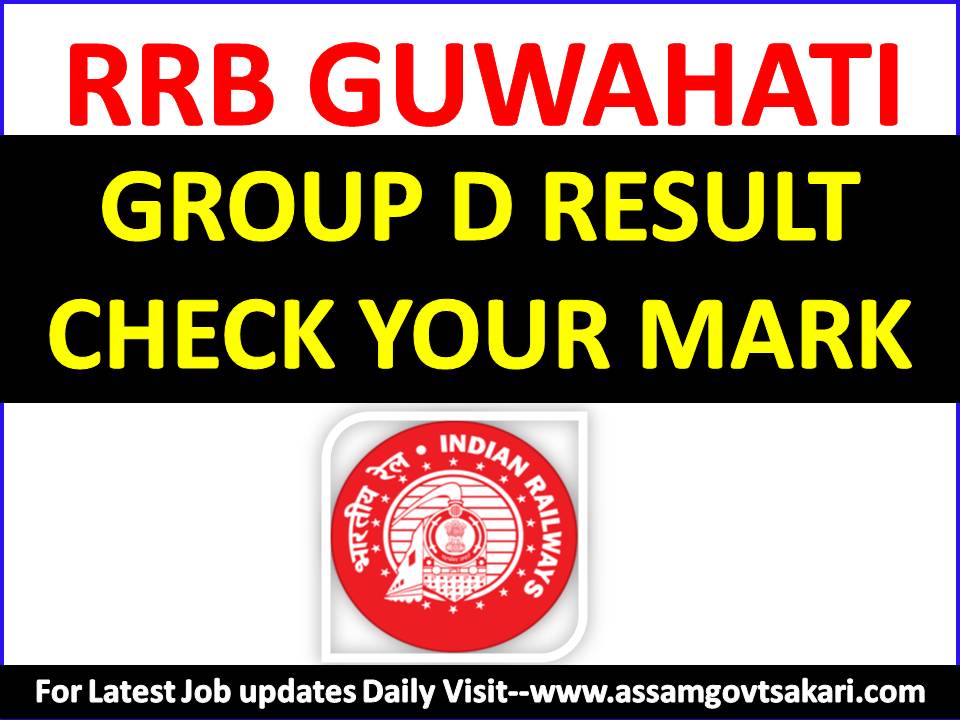 RRB Guwahati Group D Result 2018 Obtained Mark Check