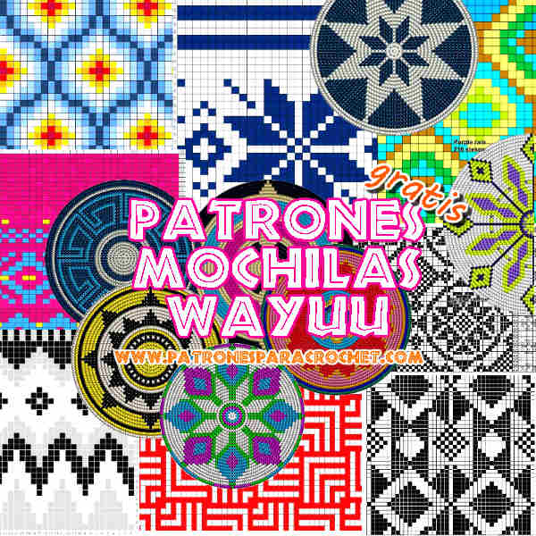 Patrones de Diseños Wayuu para Mochilas Crochet / Gratis
