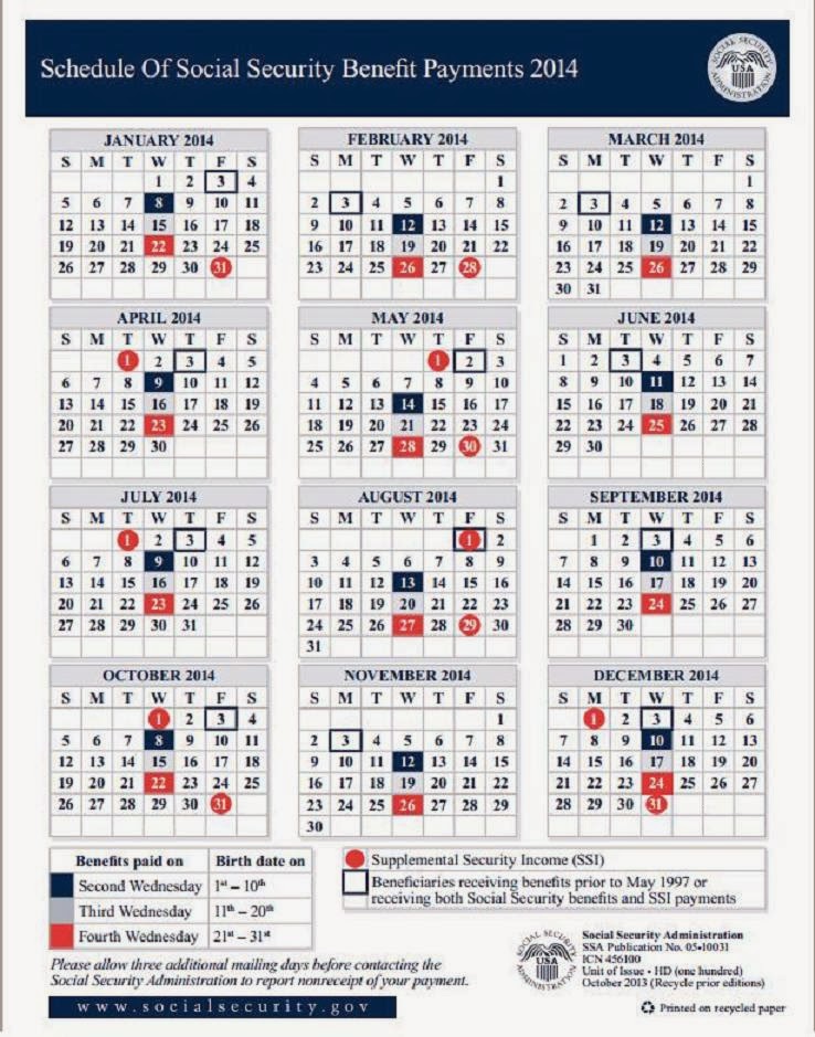 Social Security Payments Calendar Customize And Print