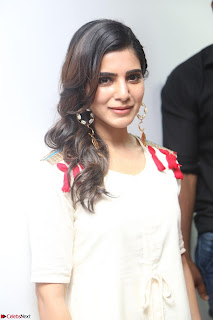 Samantha Ruth Prabhu Smiling Beauty in White Dress Launches VCare Clinic 15 June 2017 007