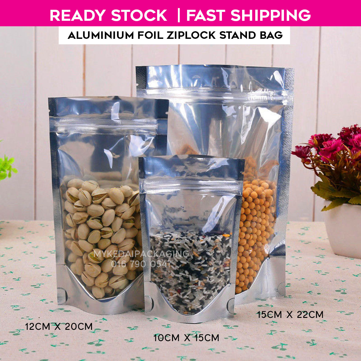 colourful somethings ALUMINIUM FOIL ZIPLOCK STAND BAG