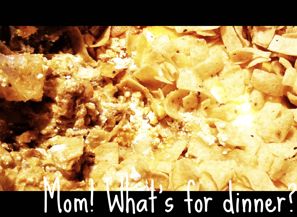 Mom! What's for dinner? Slow Cooker Chili Cheese Casserole
