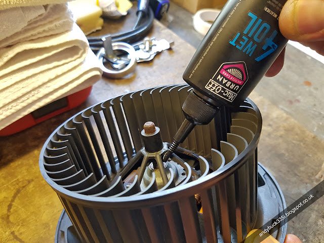 BMW E92 heater blower fan lubricated