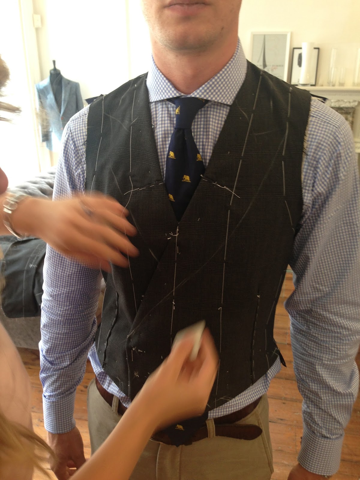 belt with three piece suit